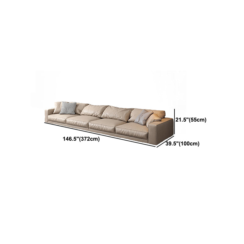 Pillowed Back Cushions Sectional Sofa, Square Arm Sectional Sofa,in Cream22"