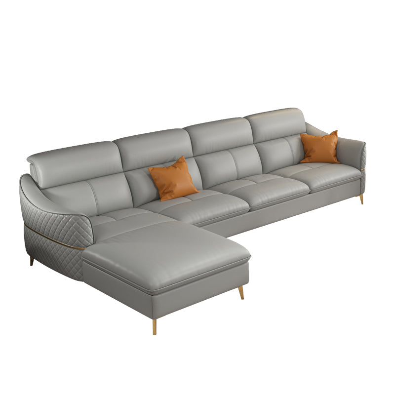 36.22" Tall Modern Genuine Leather Sectional/Sofa with Cushion Back