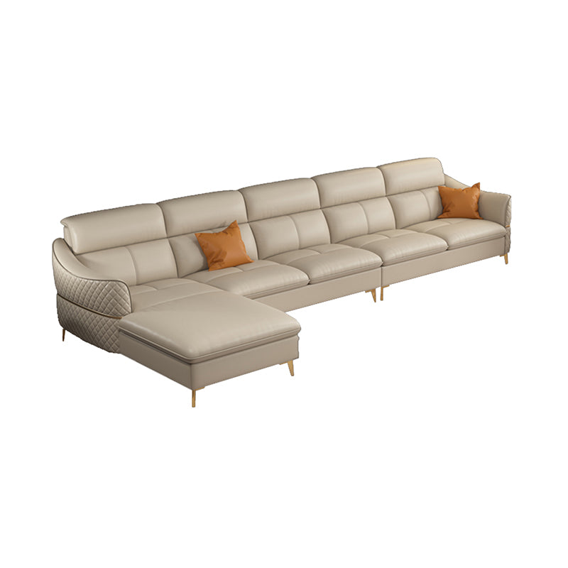36.22" Tall Modern Genuine Leather Sectional/Sofa with Cushion Back