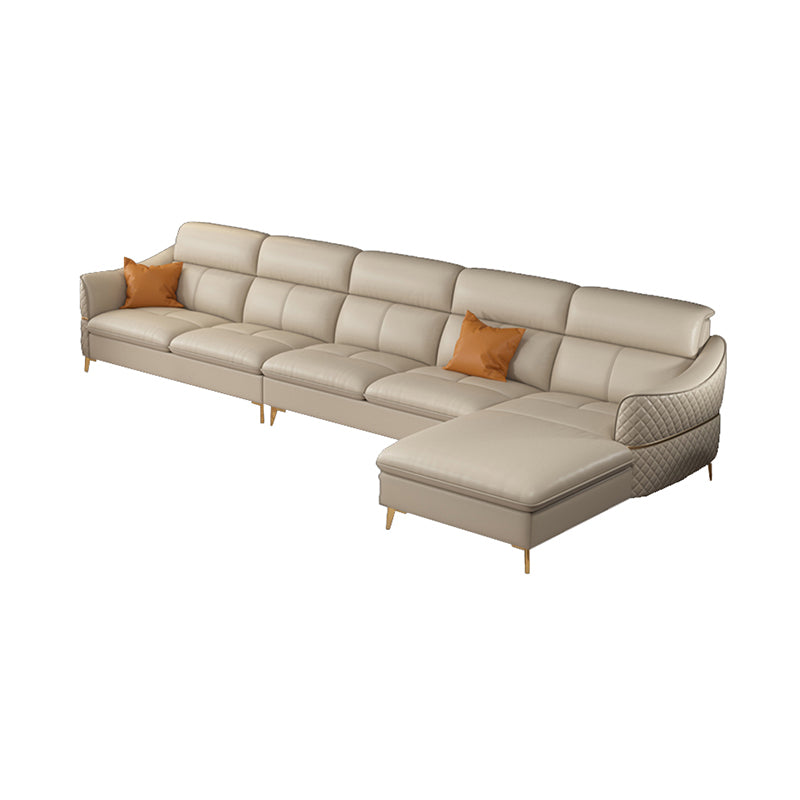 36.22" Tall Modern Genuine Leather Sectional/Sofa with Cushion Back