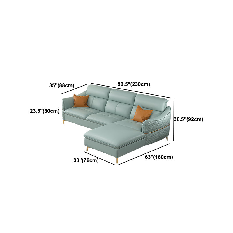 36.22" Tall Modern Genuine Leather Sectional/Sofa with Cushion Back