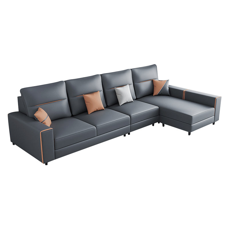37.40" Tall Modern Sectional Dark Gray Stain-Resistant Sectional