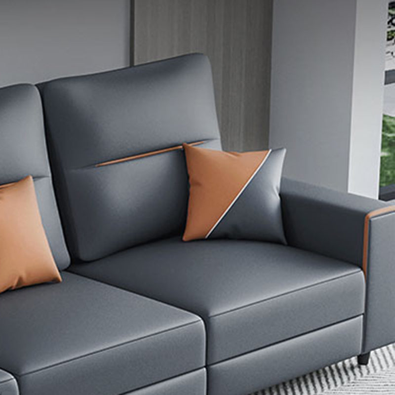 37.40" Tall Modern Sectional Dark Gray Stain-Resistant Sectional