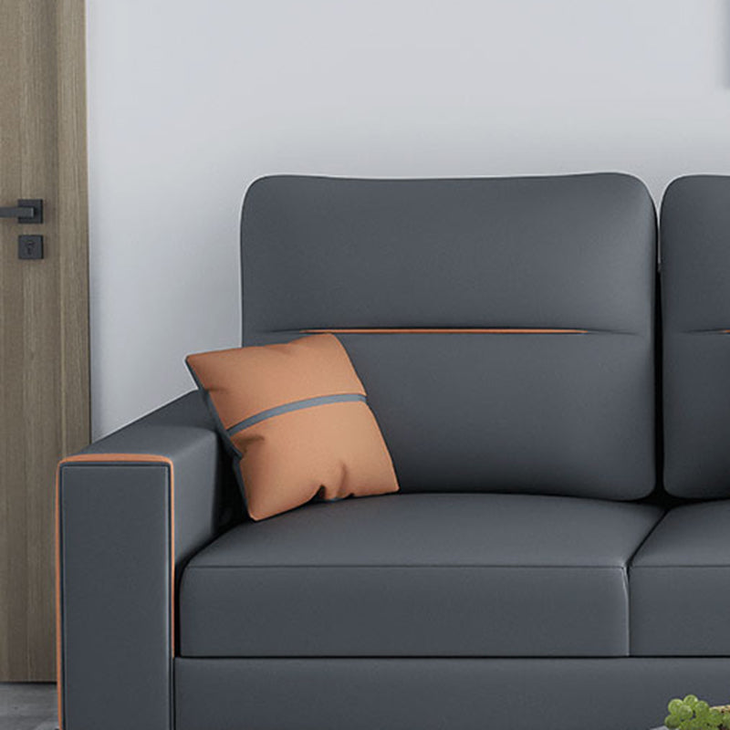 37.40" Tall Modern Sectional Dark Gray Stain-Resistant Sectional