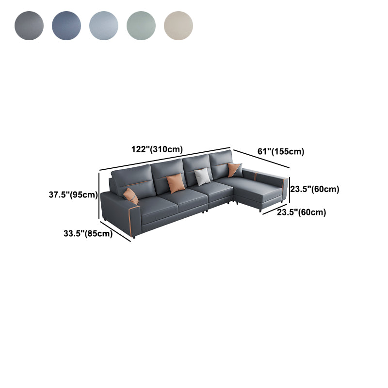 37.40" Tall Modern Sectional Dark Gray Stain-Resistant Sectional