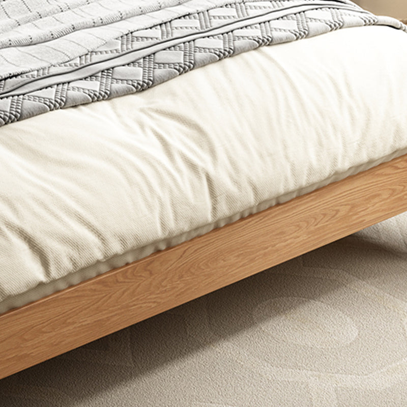 Scandinavian Solid Wood Bed Frame Low Profile Bed with Wood Legs