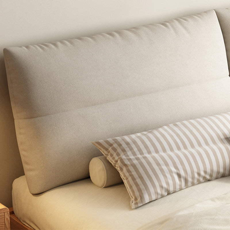 Scandinavian Solid Wood Bed Frame Low Profile Bed with Wood Legs