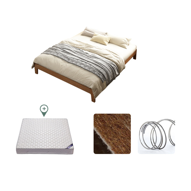 Scandinavian Solid Wood Bed Frame Low Profile Bed with Wood Legs