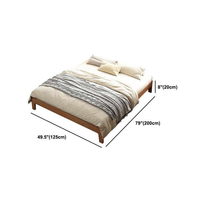 Scandinavian Solid Wood Bed Frame Low Profile Bed with Wood Legs