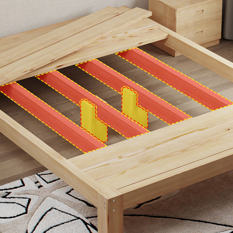 11.81" Tall Scandinavian Bed Frame Bed Solid Wood Standard Bed