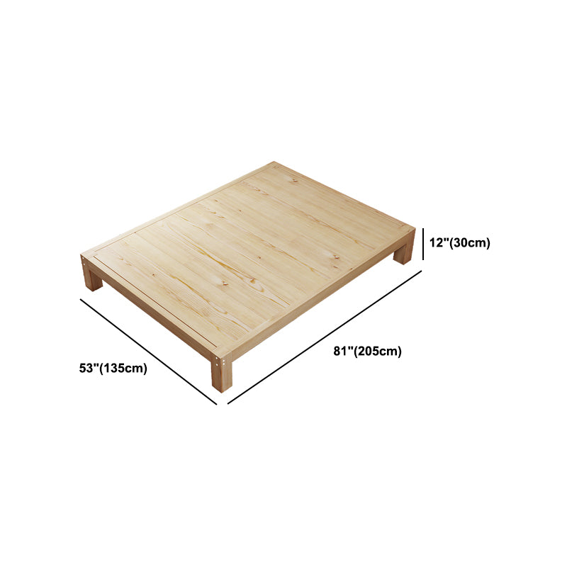 11.81" Tall Scandinavian Bed Frame Bed Solid Wood Standard Bed