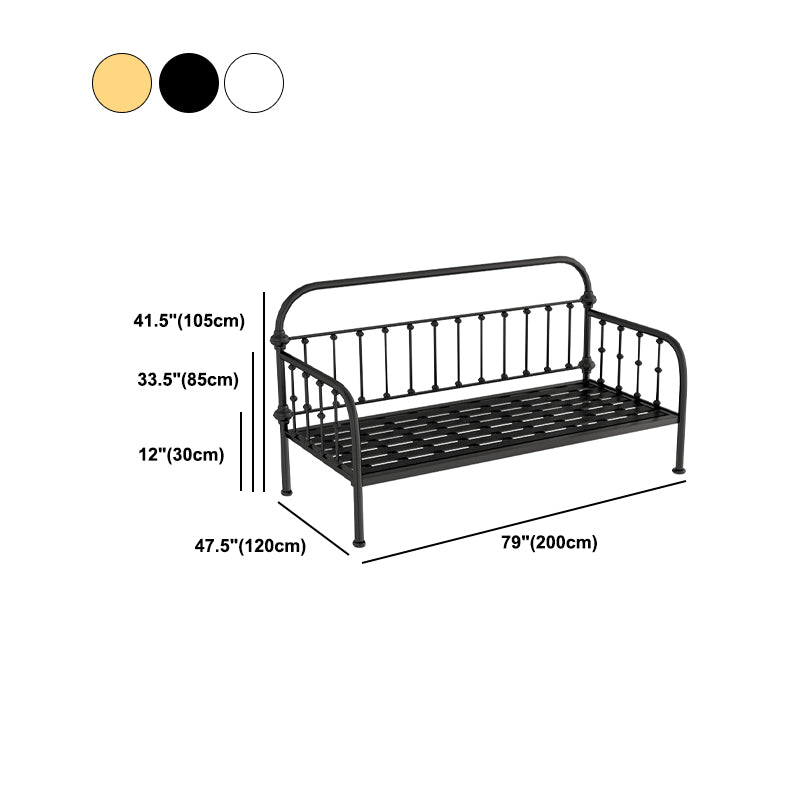 41.34" Tall DayBed with Headboard Low Profile Metal Bed for Living Room