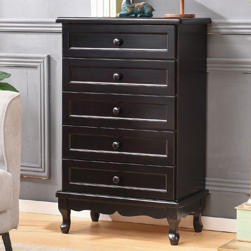 Mid-Century Modern Wood Accent Chest with Drawers 13.77" Wide Side Cabinet