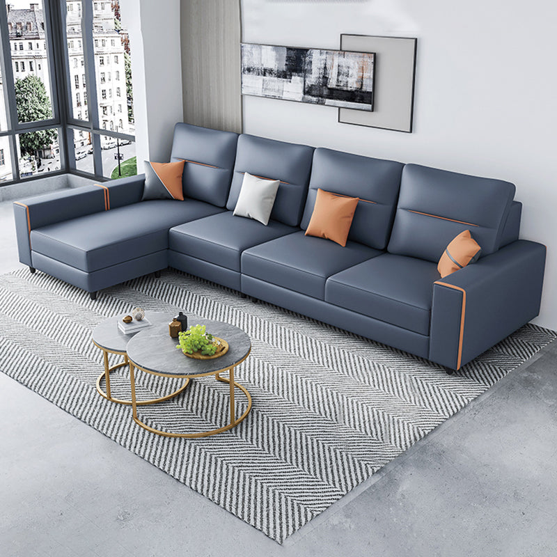 Cushion Back Faux Leather Sectional Sofa 35.43" Tall Sectional  Sofa