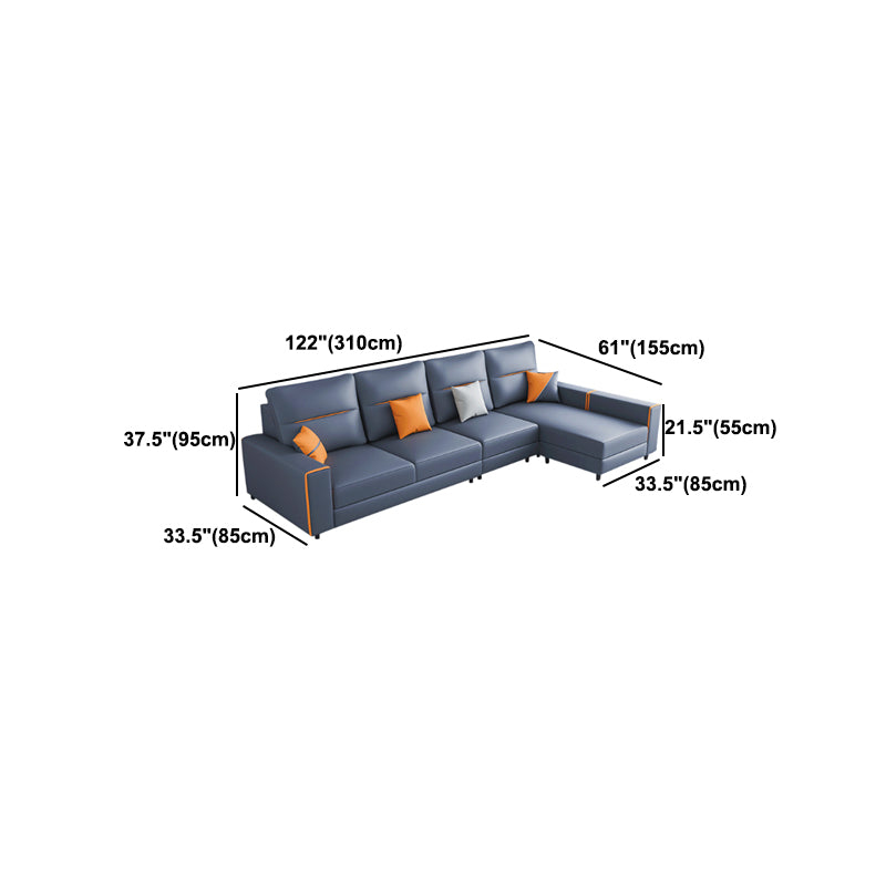 Cushion Back Faux Leather Sectional Sofa 35.43" Tall Sectional  Sofa