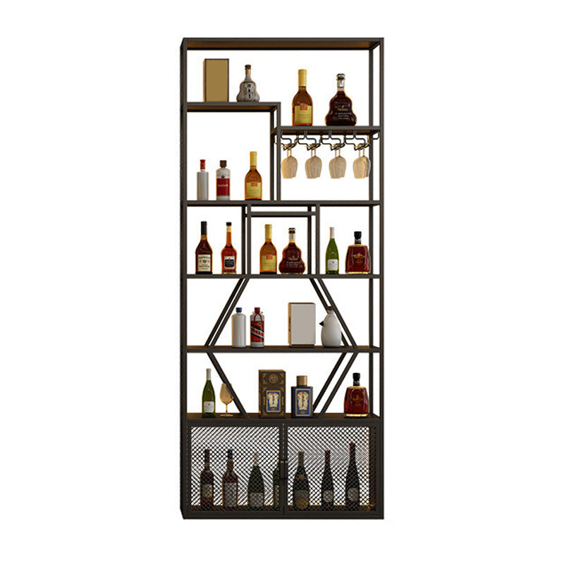 Glam Style Wine Bottle Rack Metal Wine Rack with Stemware Holder