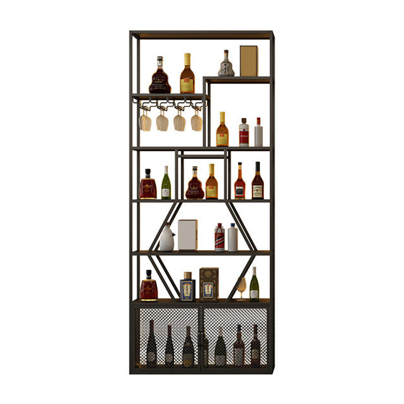 Glam Style Wine Bottle Rack Metal Wine Rack with Stemware Holder