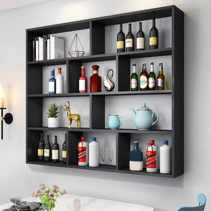 Manufactured Wood Modern Bottle Wine Rack Wall Mounted Wine Rack Bottle with Shelf