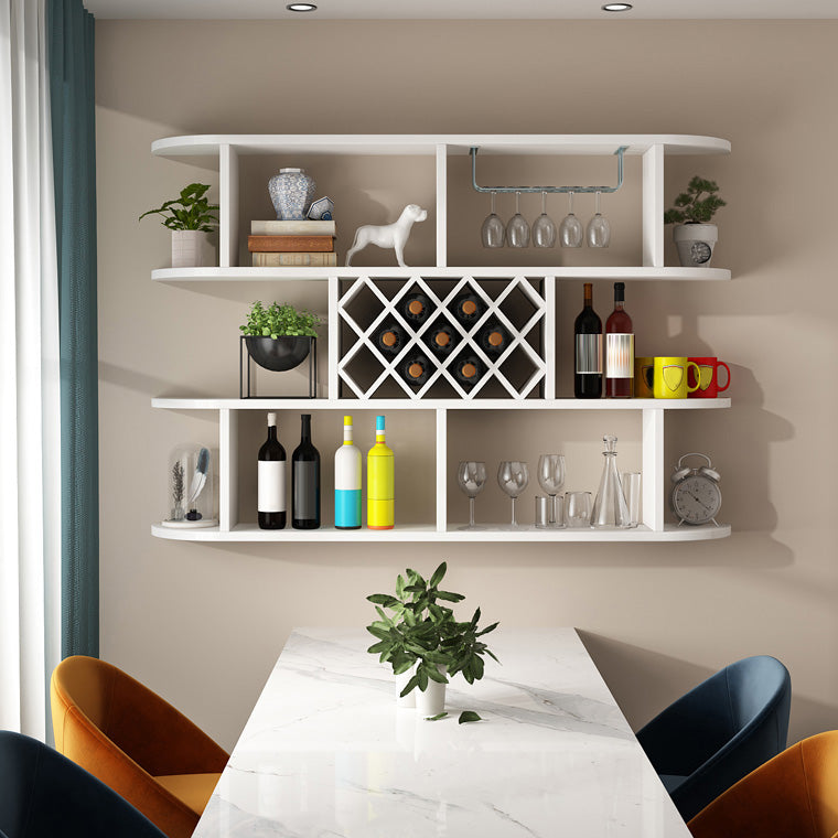 Wine Holder Rack Modern Wall Mounted Manufactured Wood for Kitchen