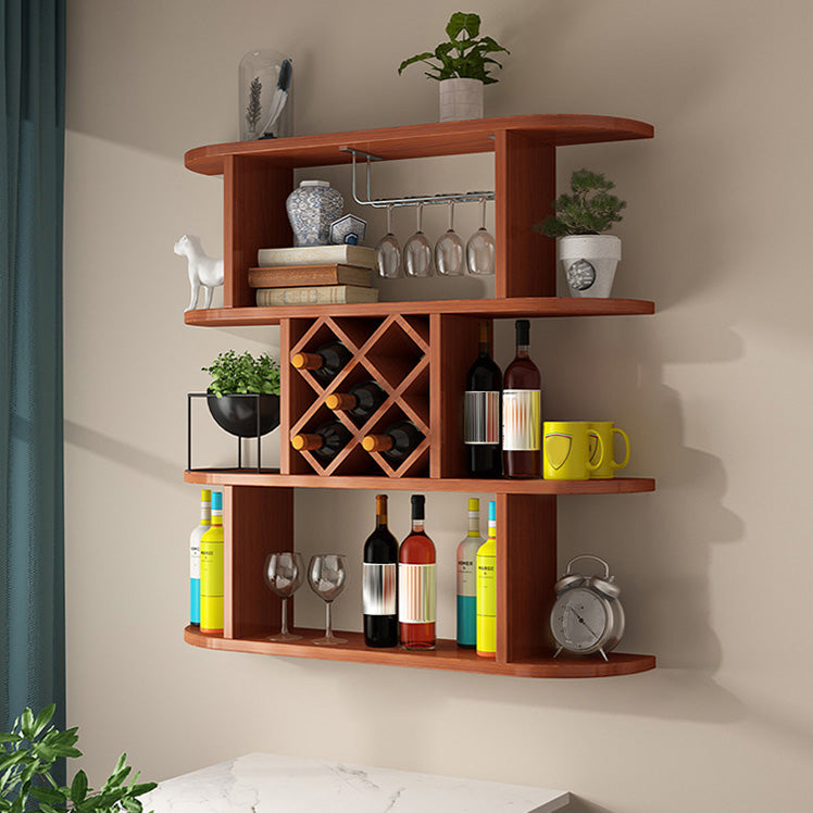 Wine Holder Rack Modern Wall Mounted Manufactured Wood for Kitchen
