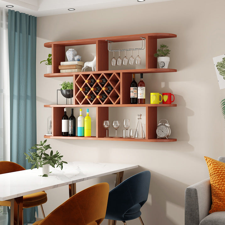 Wine Holder Rack Modern Wall Mounted Manufactured Wood for Kitchen