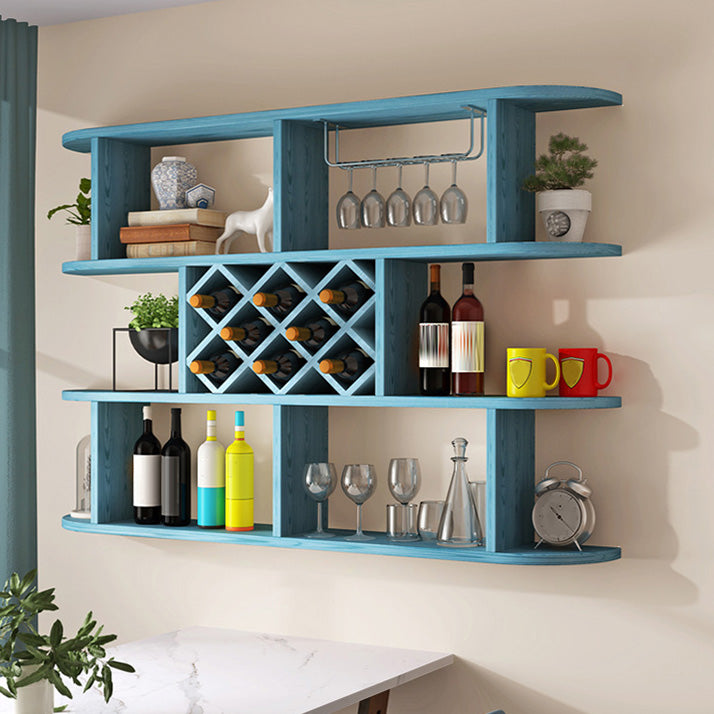 Wine Holder Rack Modern Wall Mounted Manufactured Wood for Kitchen