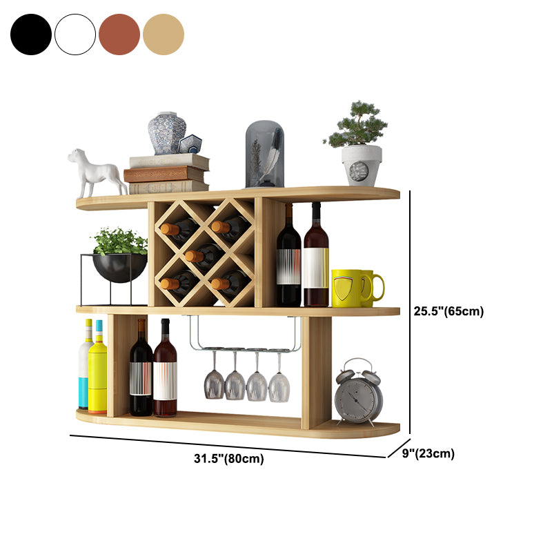 Wine Holder Rack Modern Wall Mounted Manufactured Wood for Kitchen