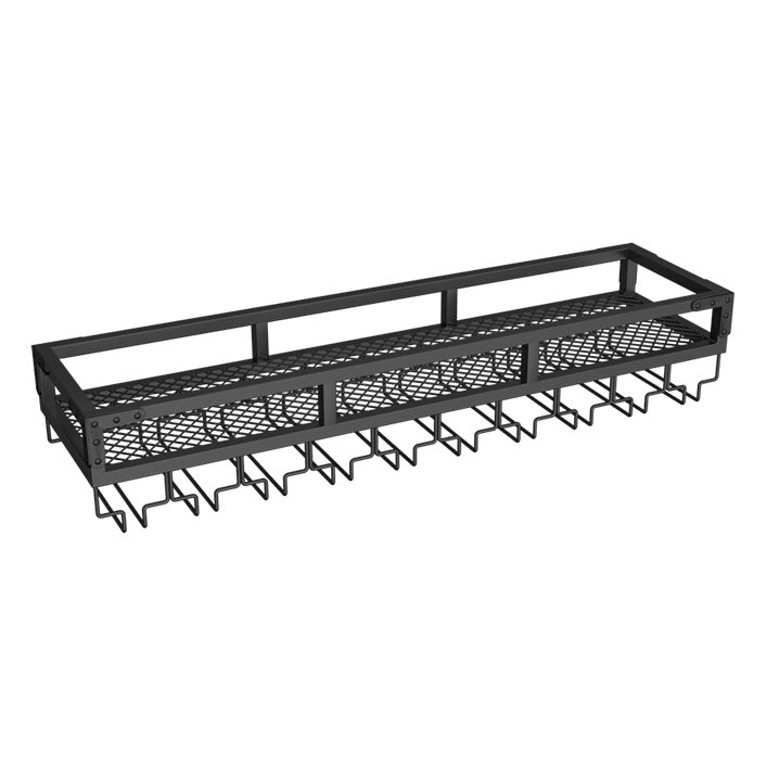 Metal Modern Wine Holder Rack Wall Mounted Wine Bottle & Glass Rack with Stemware Holder