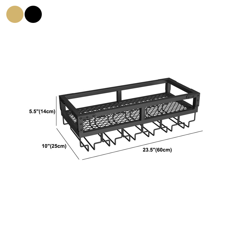 Metal Modern Wine Holder Rack Wall Mounted Wine Bottle & Glass Rack with Stemware Holder