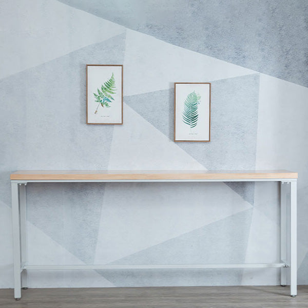 Glam Style Rectangle Bar Table Solid Wood Fixed Bar Dining Table for Indoor