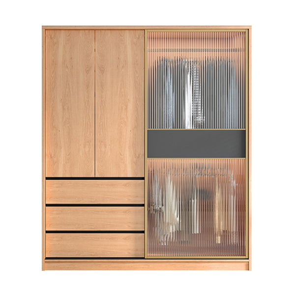 Sliding Engineered Wood Wardrobe Closet Modern Wardrobe Cabinet