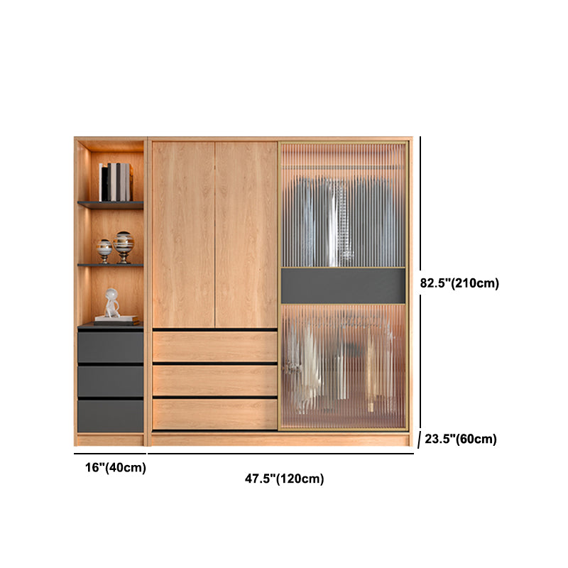 Sliding Engineered Wood Wardrobe Closet Modern Wardrobe Cabinet