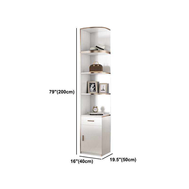 White Manufactured Wood  Cabinet with Glass Door Modern Hinged Door Wardrobe for Home