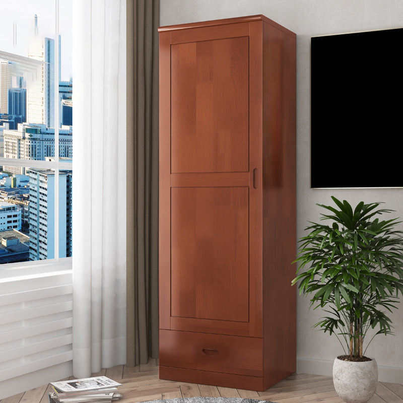Traditional Wardrobe Cabinet Hinged Rubberwood Wardrobe Armoire