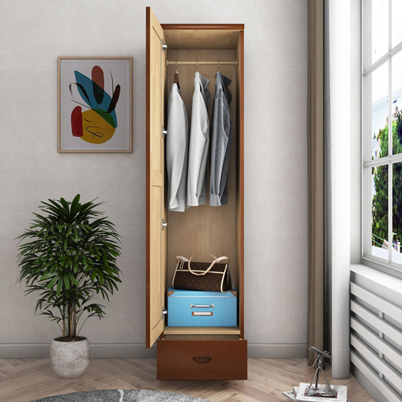 Traditional Wardrobe Cabinet Hinged Rubberwood Wardrobe Armoire