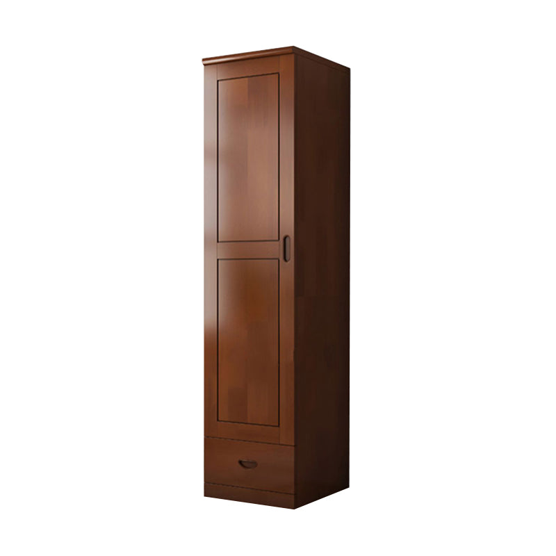 Traditional Wardrobe Cabinet Hinged Rubberwood Wardrobe Armoire
