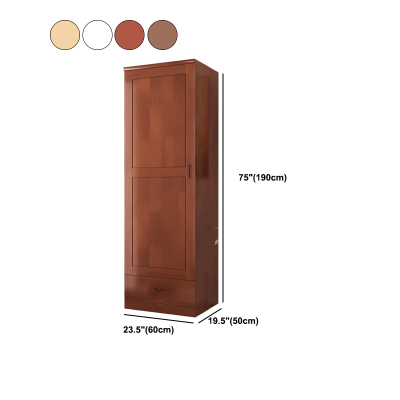 Traditional Wardrobe Cabinet Hinged Rubberwood Wardrobe Armoire