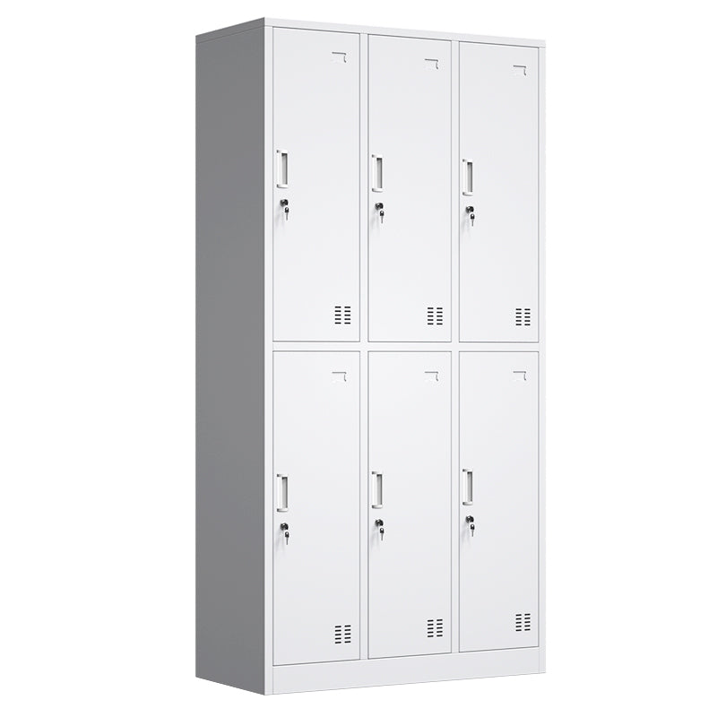 Contemporary Style Wardrobe Armoire Grey Steel Wardrobe Cabinet