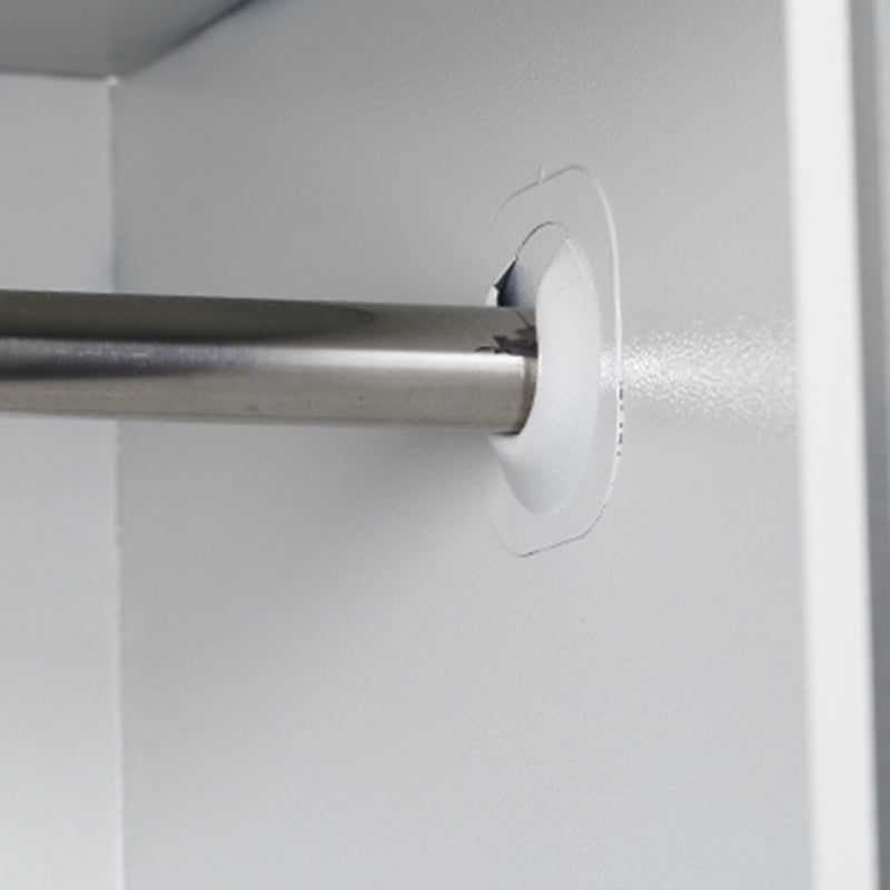 Contemporary Style Wardrobe Armoire Grey Steel Wardrobe Cabinet