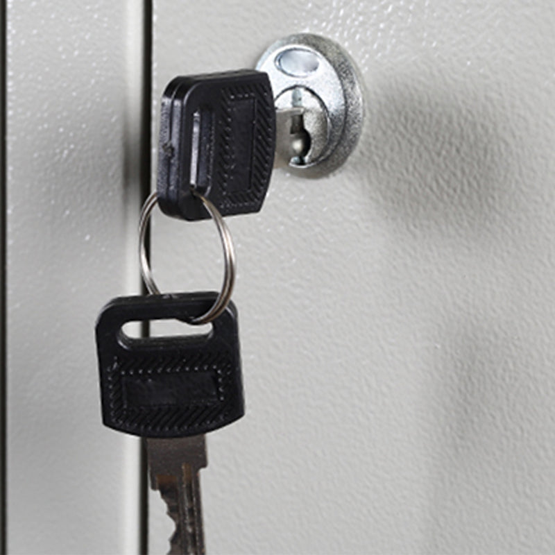 Contemporary Style Wardrobe Armoire Grey Steel Wardrobe Cabinet