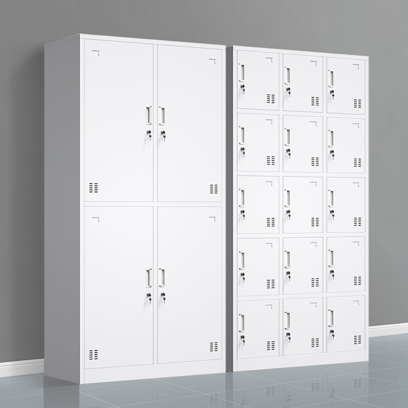 Contemporary Style Wardrobe Armoire Grey Steel Wardrobe Cabinet