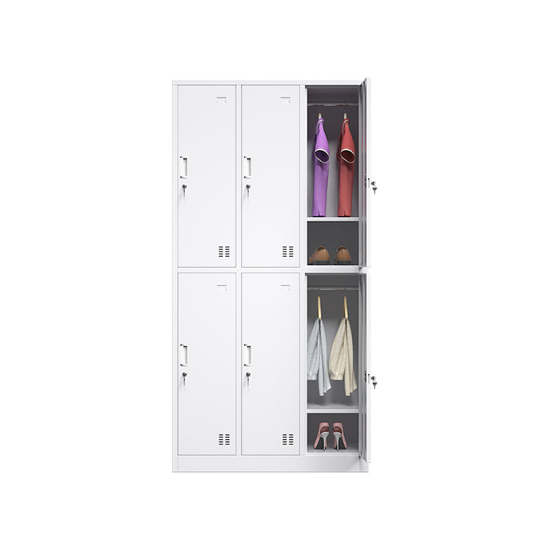 Contemporary Style Wardrobe Armoire Grey Steel Wardrobe Cabinet