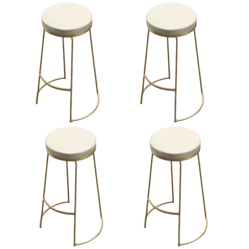 Glam Metal Barstool Fabric Counter Stool with Gold Legs in Matte Finish