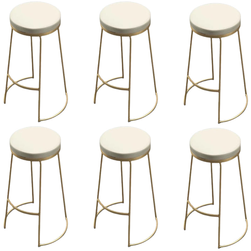 Glam Metal Barstool Fabric Counter Stool with Gold Legs in Matte Finish