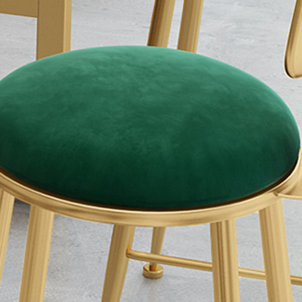 Glam Metal Barstool Fabric Counter Stool with Gold Legs in Matte Finish