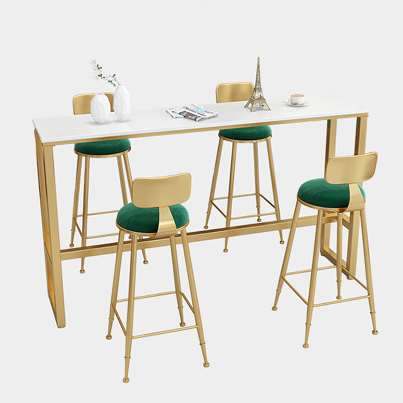 Glam Metal Barstool Fabric Counter Stool with Gold Legs in Matte Finish