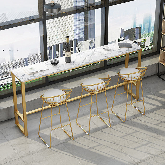 Glam Metal Barstool Fabric Counter Stool with Gold Legs in Matte Finish