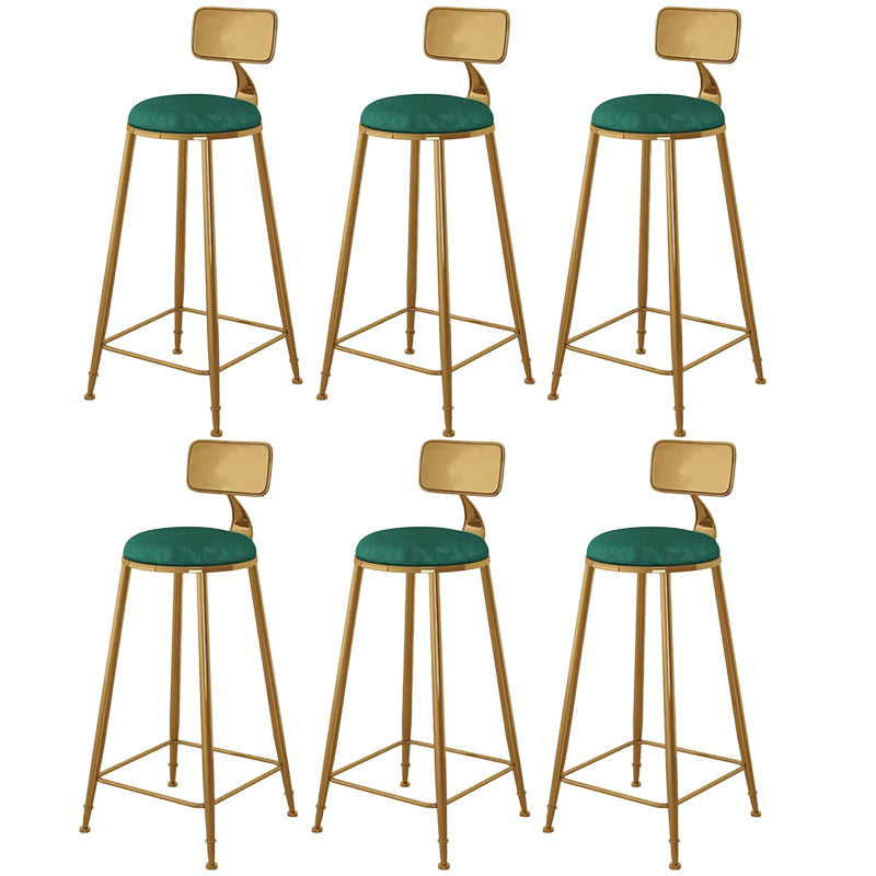 Glam Metal Barstool Fabric Counter Stool with Gold Legs in Matte Finish
