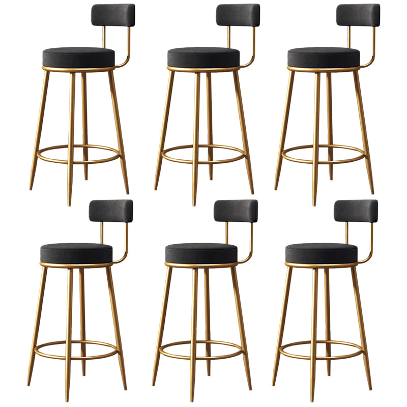 Glam Metal Barstool Fabric Counter Stool with 4 Legs in Matte Finish for Home