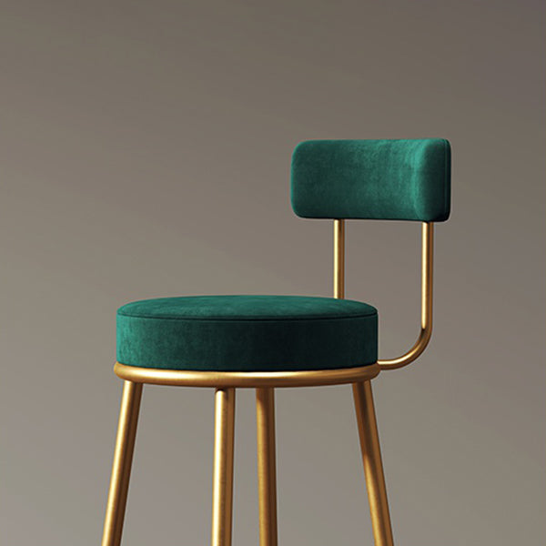 Glam Metal Barstool Fabric Counter Stool with 4 Legs in Matte Finish for Home